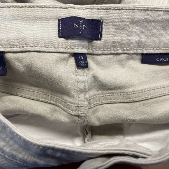 NYDJ Crop Pants with Lift Tuck Technology, Cuffed Ankle‎ Pants in Beige, 14 - Picture 5 of 8